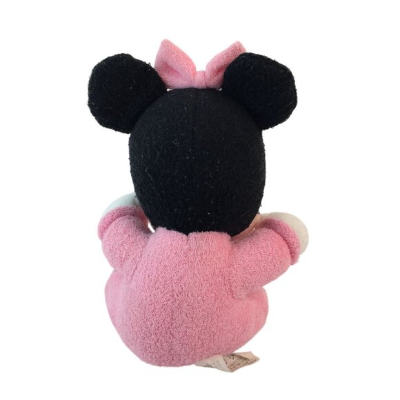 Vtg Mattel Disney Baby Mickey Minnie Mouse Plush w/Bibs Rattle Terry Cloth - Picture 11 of 15
